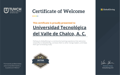 El Tecnológico Universitario del Valle de Chalco se convierte en socio oficial sin fines de lucro de GlobalGiving 